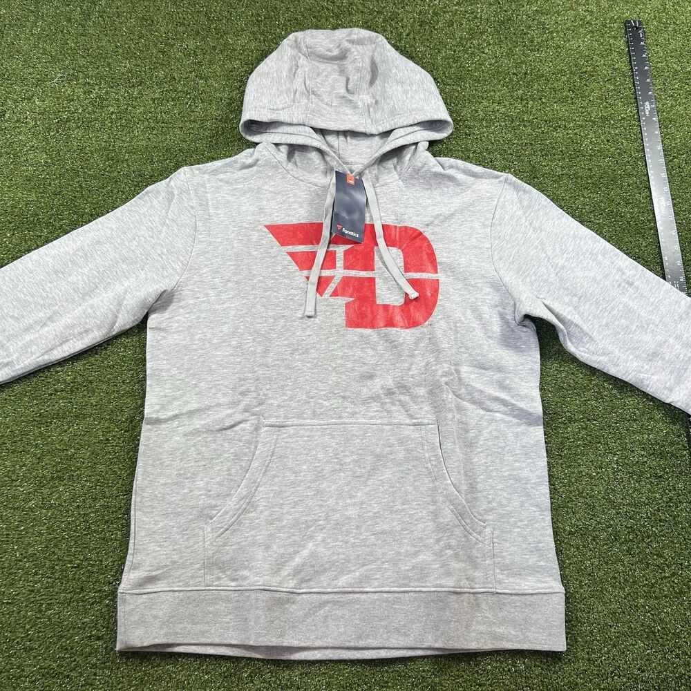 Men's Ash Dayton Flyers Primary Team Logo Pullover Hoodie L
